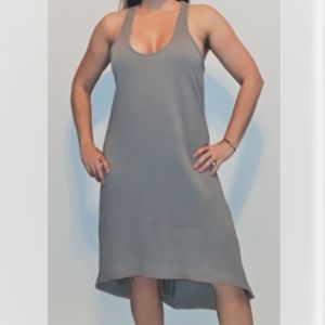 Lanston High-Low Midi Racerback Gray Dress (L)